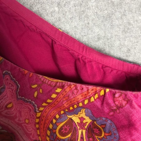 Vintage Lauren Ralph Lauren Linen Skirt Tiered Paisley Pink Size XS - Picture 6 of 6
